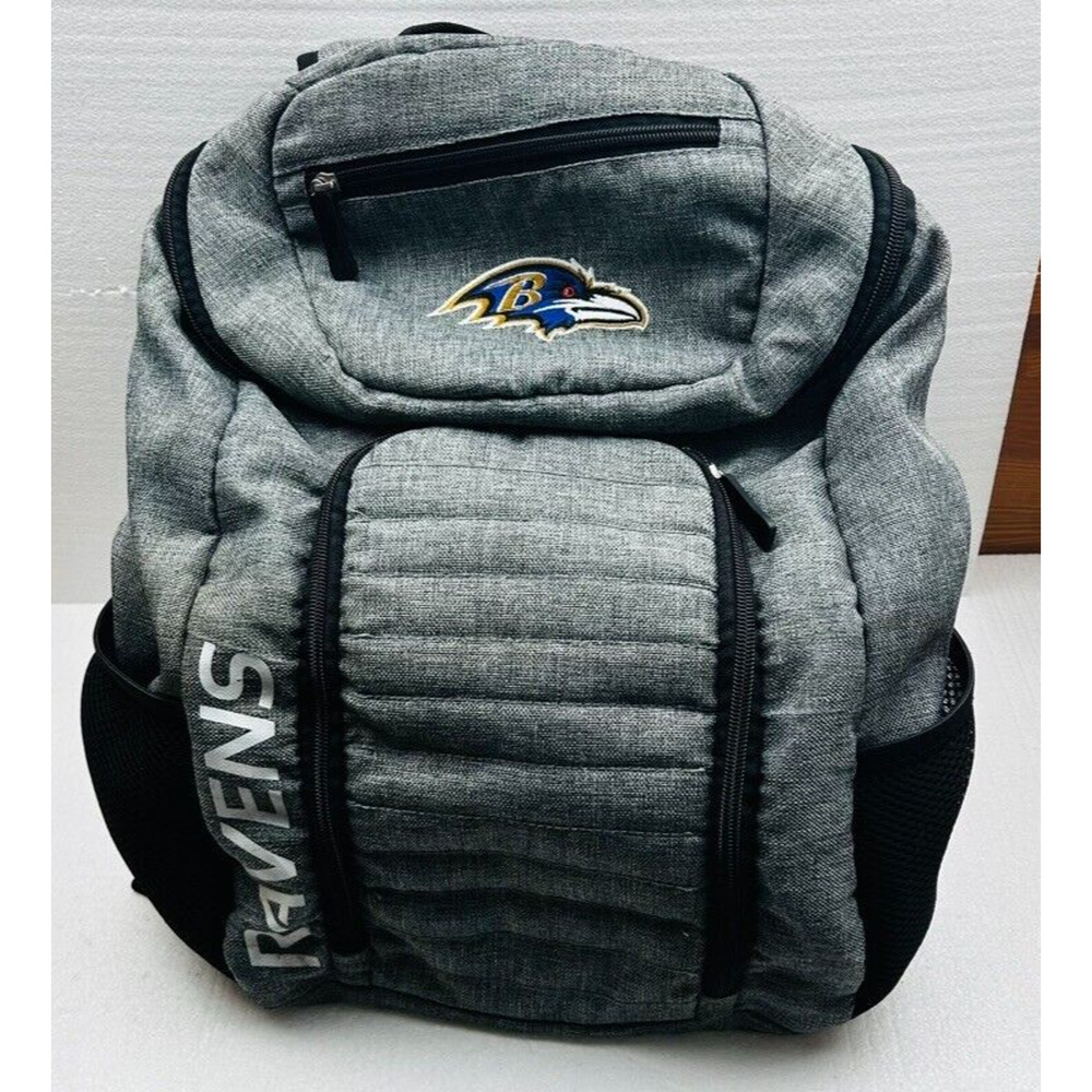 Baltimore Ravens NFL Backpack Heathered Gray Football School